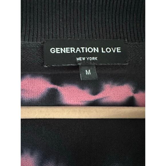 GENERATION LOVE Coco Anna Tie-Dye Knit Cardigan Joggers 2-Piece Set Black Pink M - Picture 3 of 6